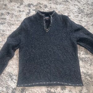 Woolrich onyx heather wool blend 1/4 zip pullover sweater woman’s size xl